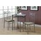 Monarch Specialties Dining Set - 3Pcs Set / Espresso / Silver Metal I 3075 - alternate 3